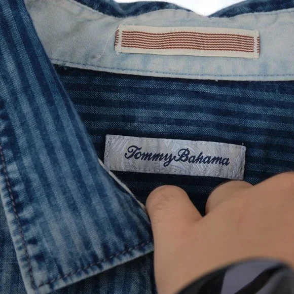 Tommy Bahama Striped Faded Button Up Men's XXL - Picture 6 of 8